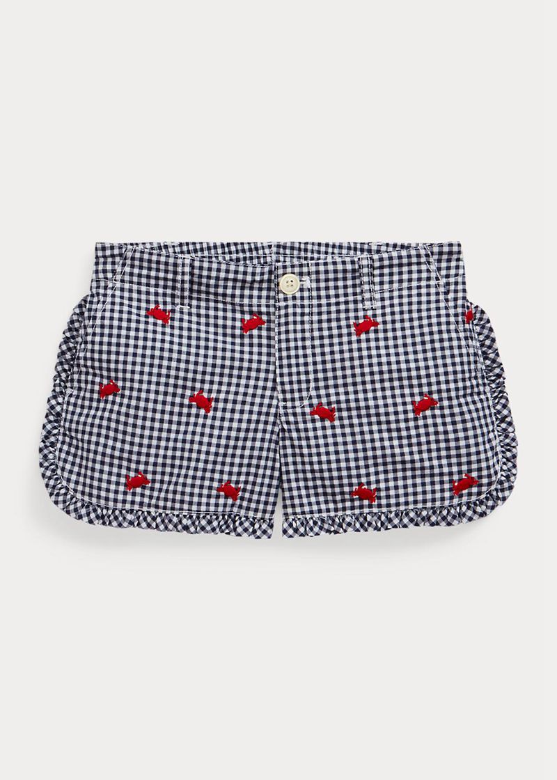 Shorts Ralph Lauren Niña 1.5-6.5 Años Crab Gingham Cotton Poplin Chile Azul Marino LUIQH-5907